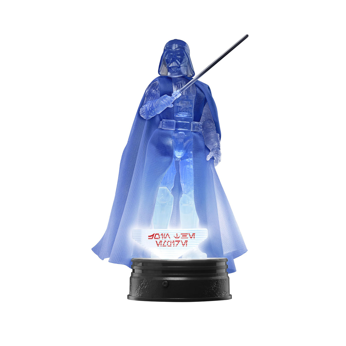 Star Wars The Black Series Darth Vader hologram figure for display.