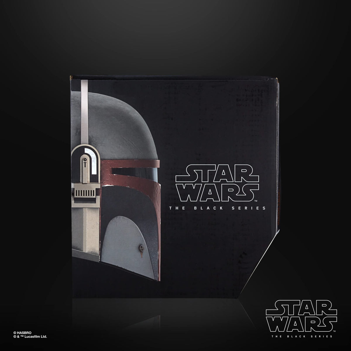 STAR WARS Boba Fett Re-Armored helmet rangefinder illuminated for action poses.