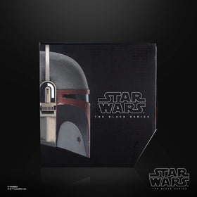 STAR WARS Boba Fett Re-Armored helmet rangefinder illuminated for action poses.