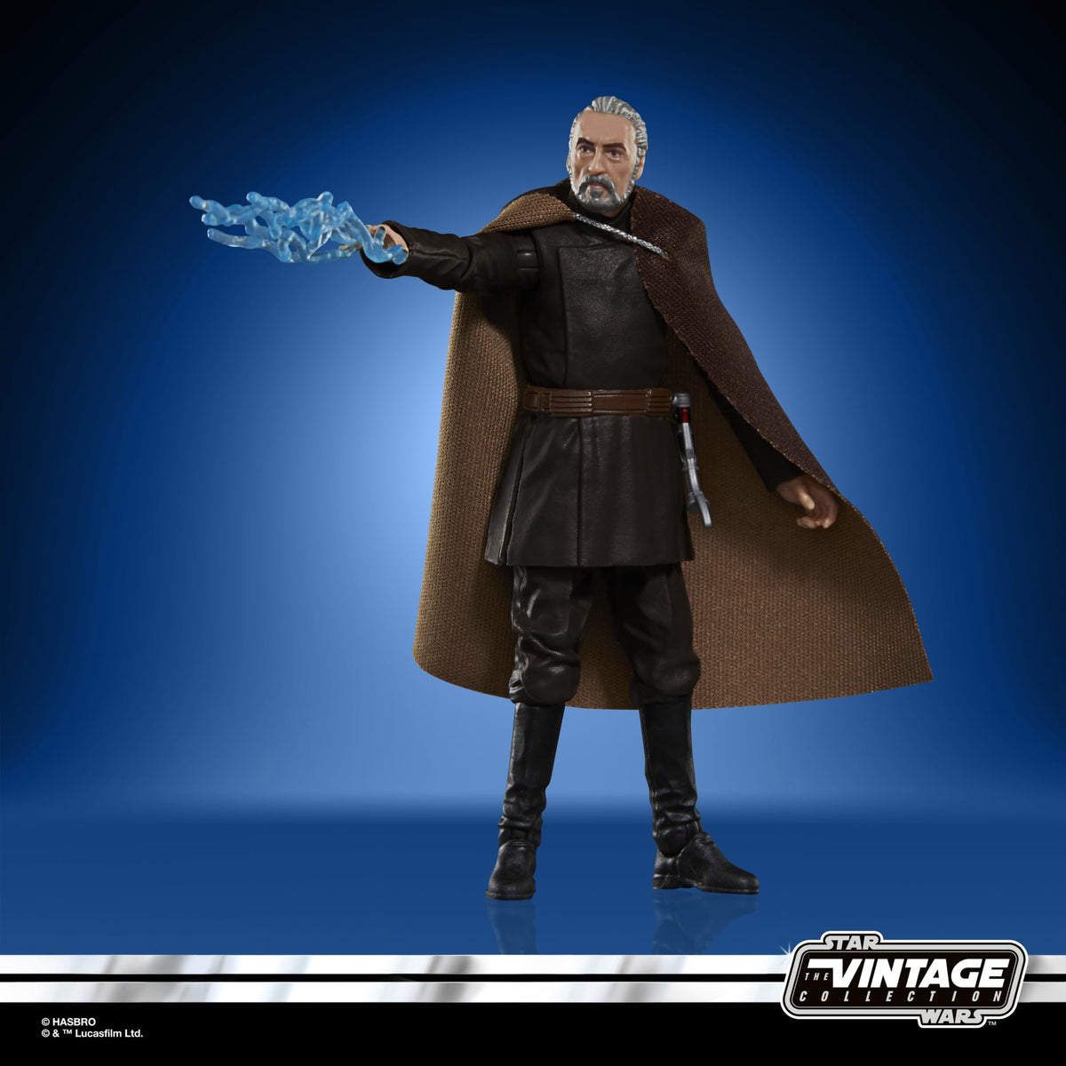 STAR WARS Count Dooku figure on 3.75-inch scale fits standard shelves.