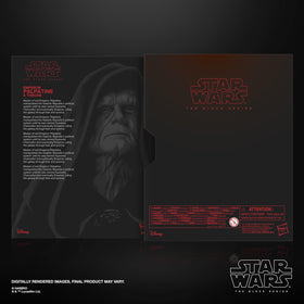 Star Wars Emperor Palpatine packaged on shelf for easy display.