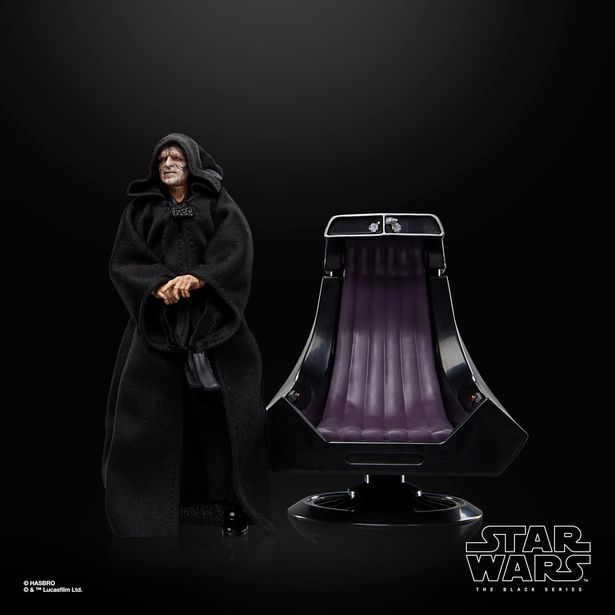 Star Wars Emperor Palpatine throne display for gallery-style scenes.
