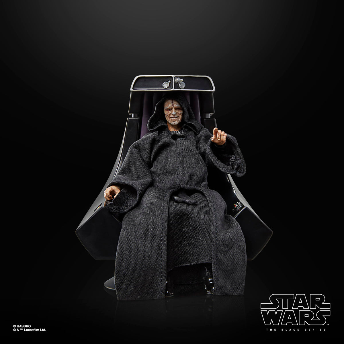 Star Wars Emperor Palpatine window-box packaging for shelf readiness.