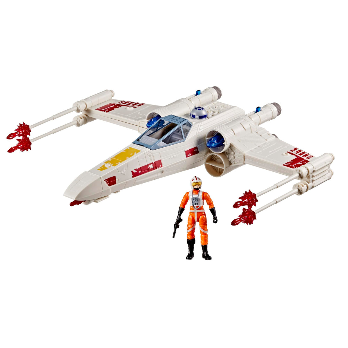 Star Wars Force Strike X-Wing front view showing blue blast effects for immersive battles