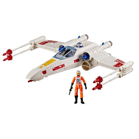 Star Wars Force Strike X-Wing front view showing blue blast effects for immersive battles