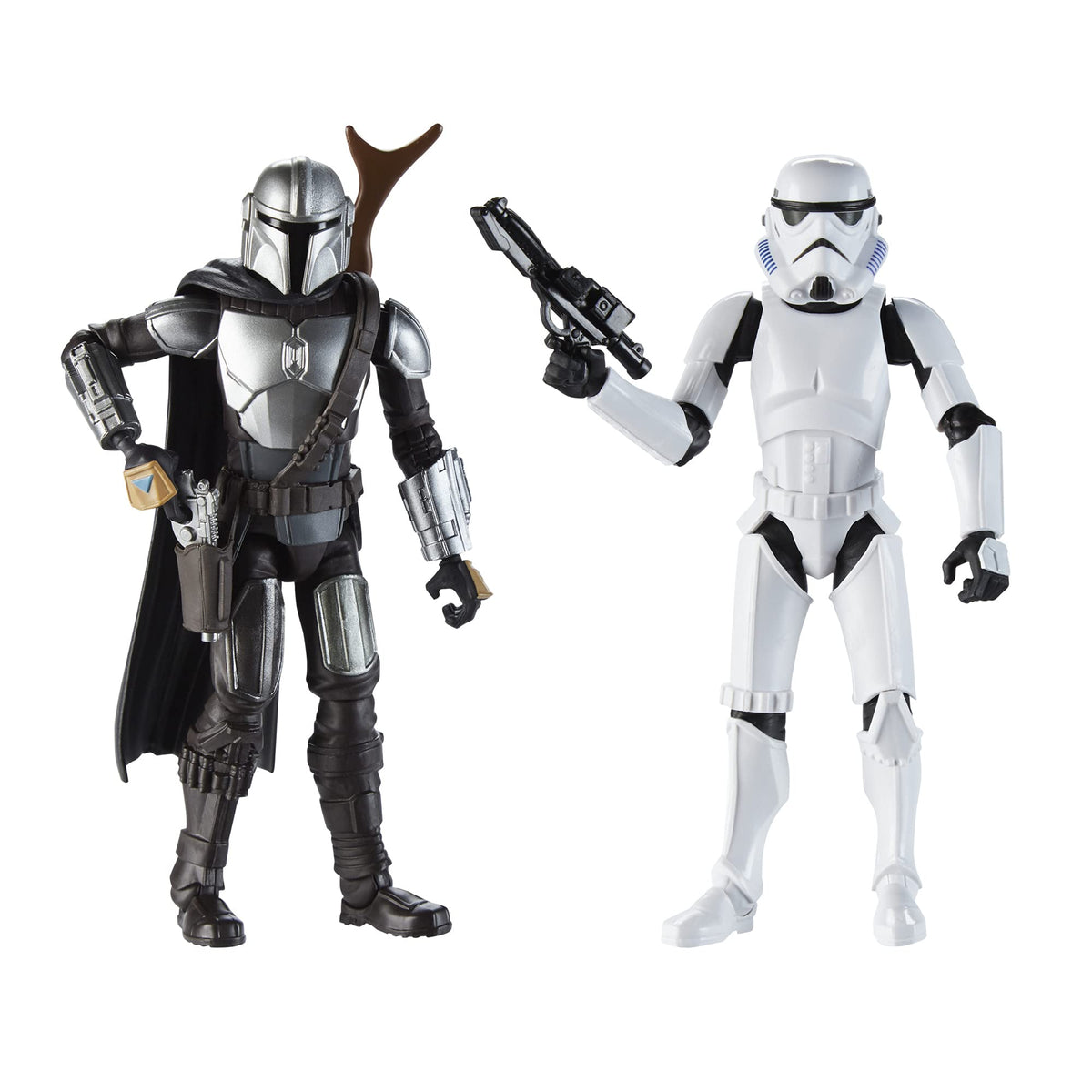 STAR WARS Galaxy of Adventures Mandalorian and Stormtrooper 2-pack figures for imaginative play.