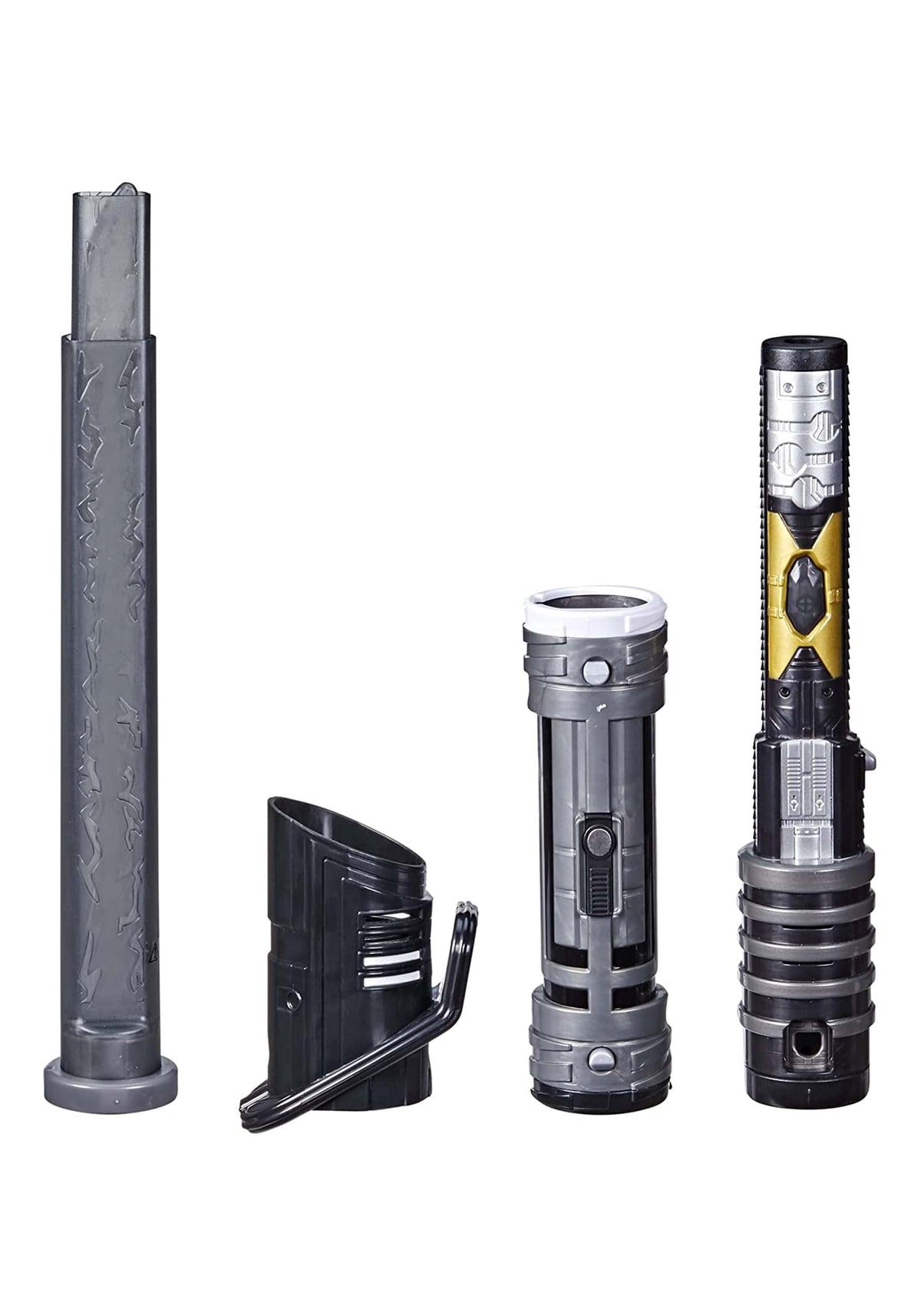 Star Wars Lightsaber Forge Darksaber core shown with modular design for mixing pieces.