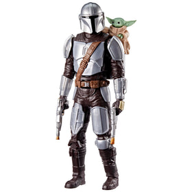 STAR WARS Mandalorian Grogu bounty blaster figure with Grogu for imaginative play.