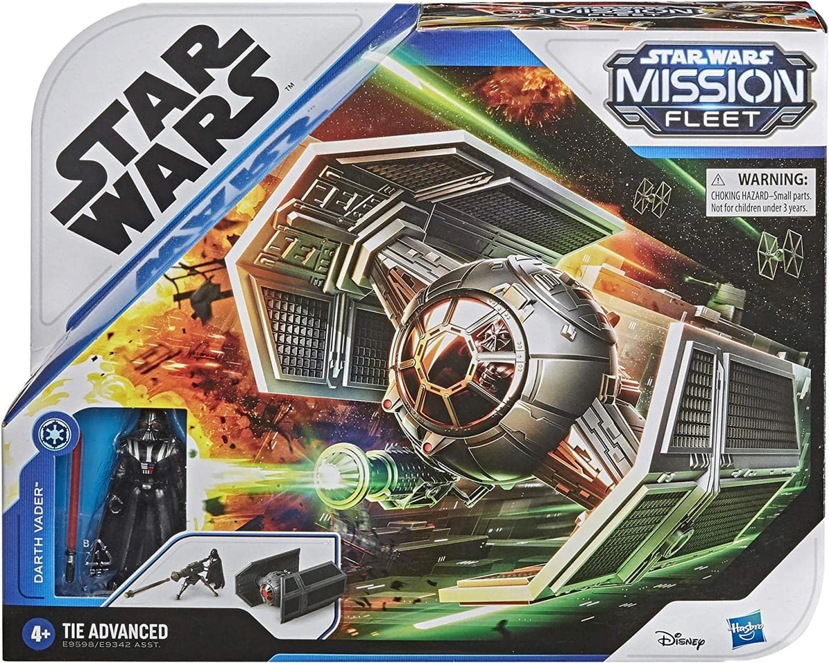 STAR WARS Mission Fleet Darth Vader TIE Advanced vehicle for space battles.