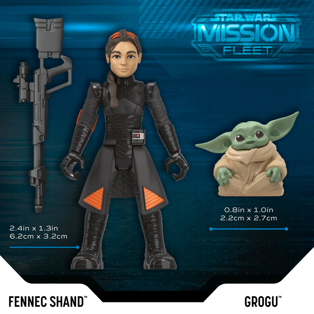 Star Wars Mission Fleet Grogu figure on seeing stone for iconic scene recreations.
