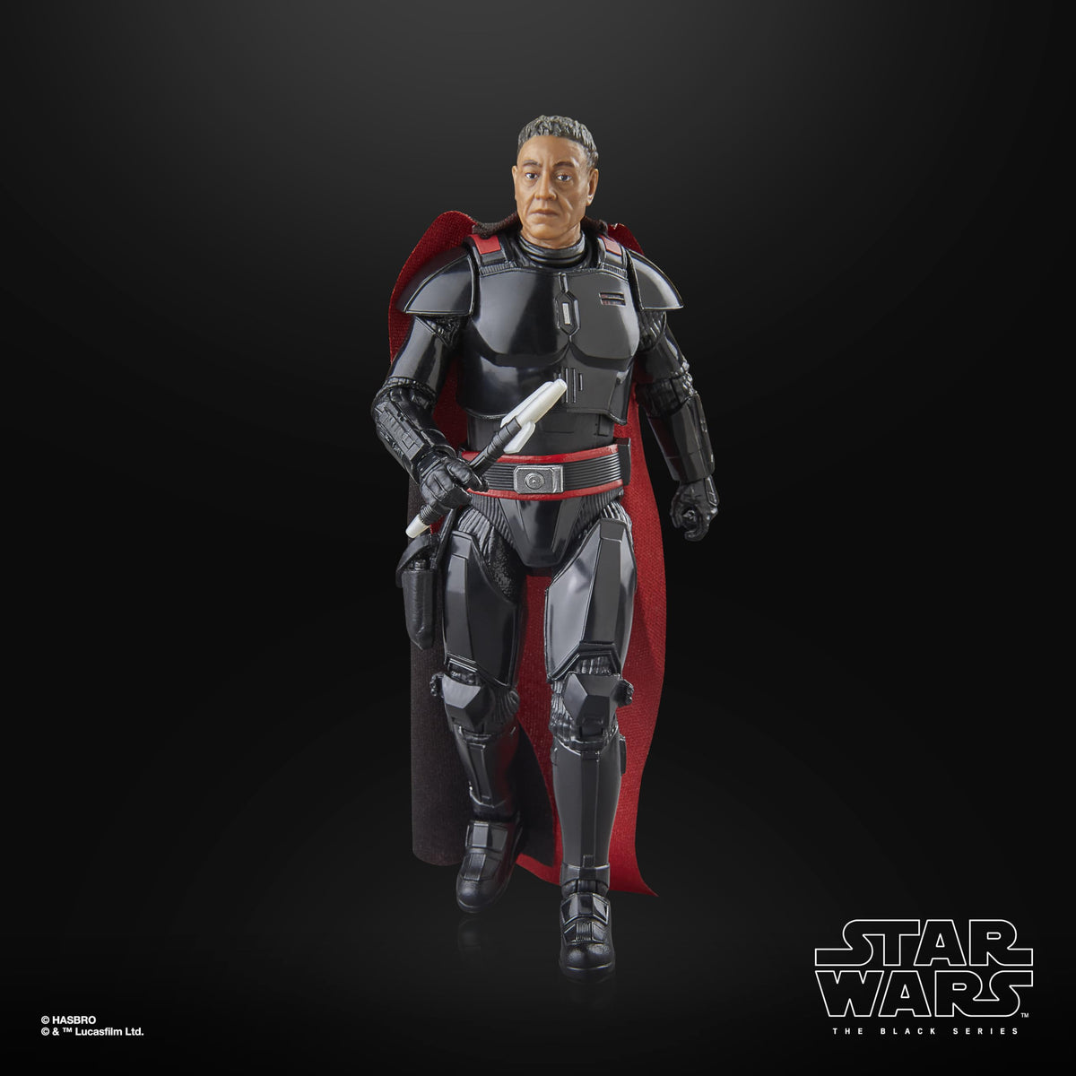Moff Gideon helmet and staff accessories for heroic display