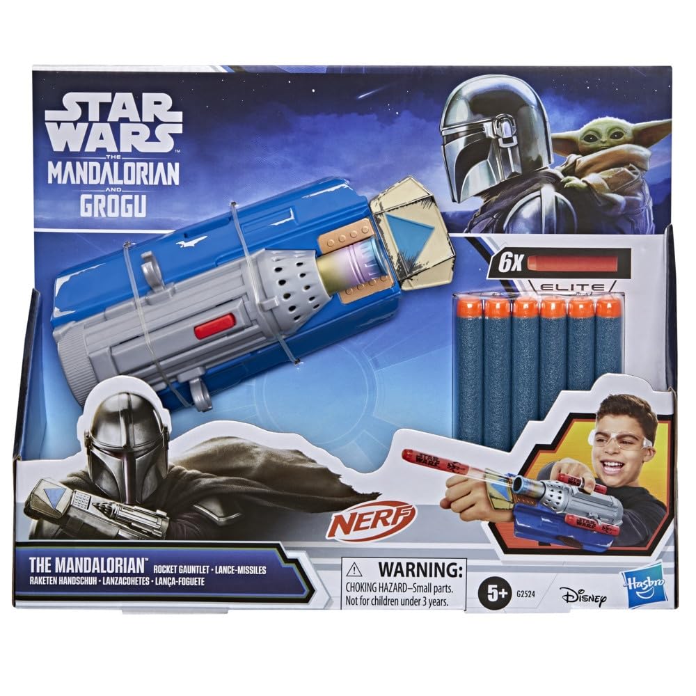 STAR WARS NERF Mandalorian six Dart Elite darts included for quick firing