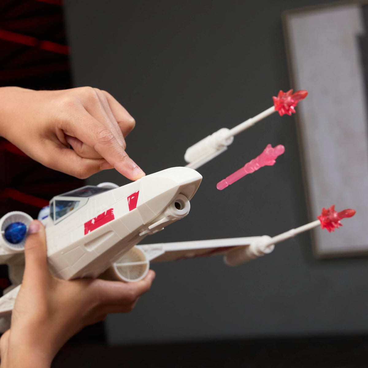 Star Wars R2-D2 head peeking from the top of the X-Wing