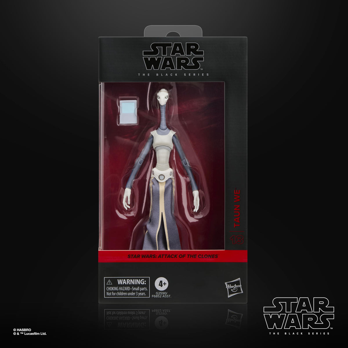 STAR WARS Taun We data pad accessory enhances pose options on display.