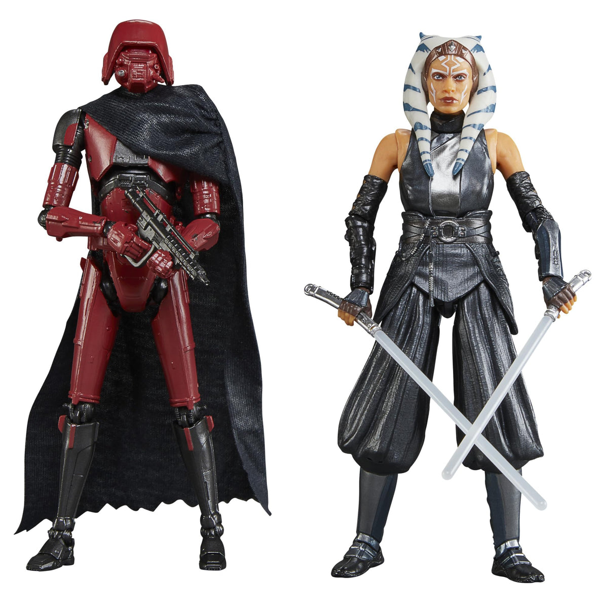 STAR WARS The Black Series Ahsoka Tano and HK-87 2-pack front view for display.