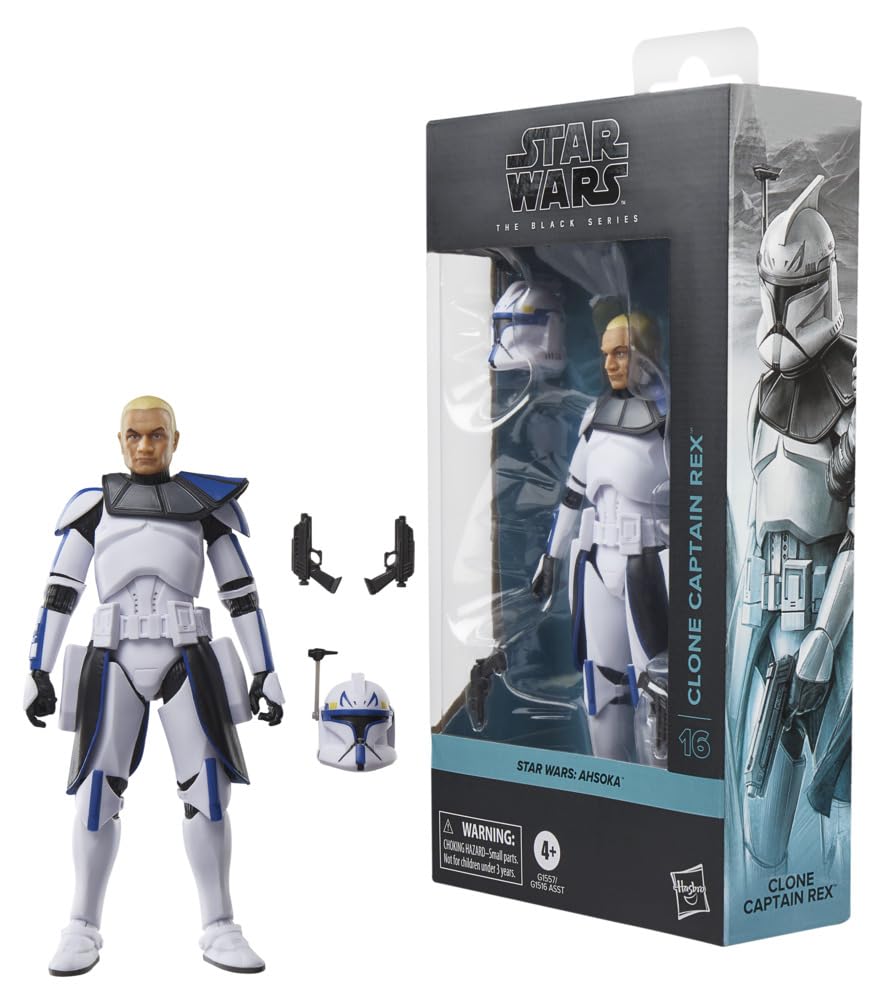 STAR WARS The Black Series Clone Captain Rex figure front view for display and collection.