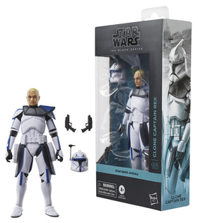 STAR WARS The Black Series Clone Captain Rex figure front view for display and collection.