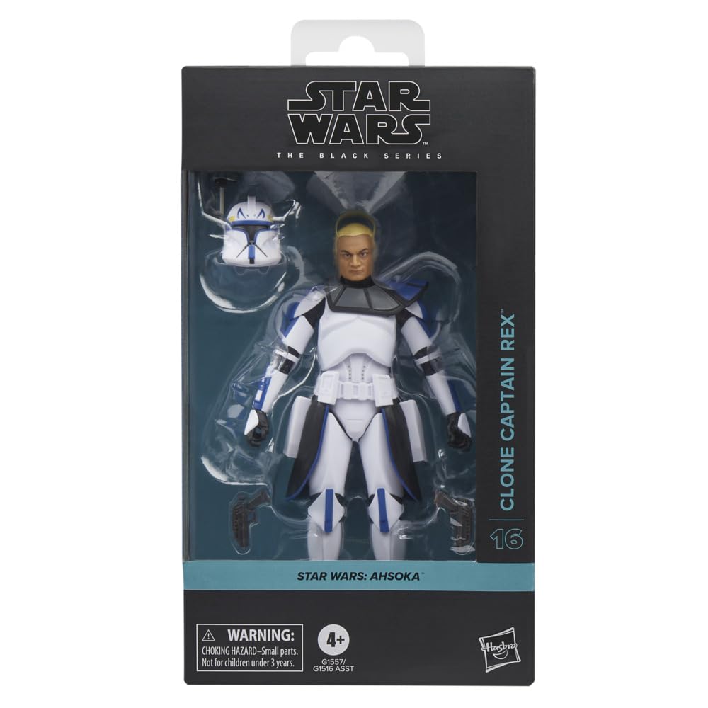 STAR WARS Clone Captain Rex helmet accessory included for authentic display.