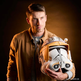 STAR WARS The Black Series Clone Commander Cody helmet cosplay-ready use for events.