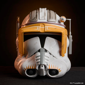 STAR WARS The Black Series Clone Commander Cody helmet side view shows authentic silhouette.
