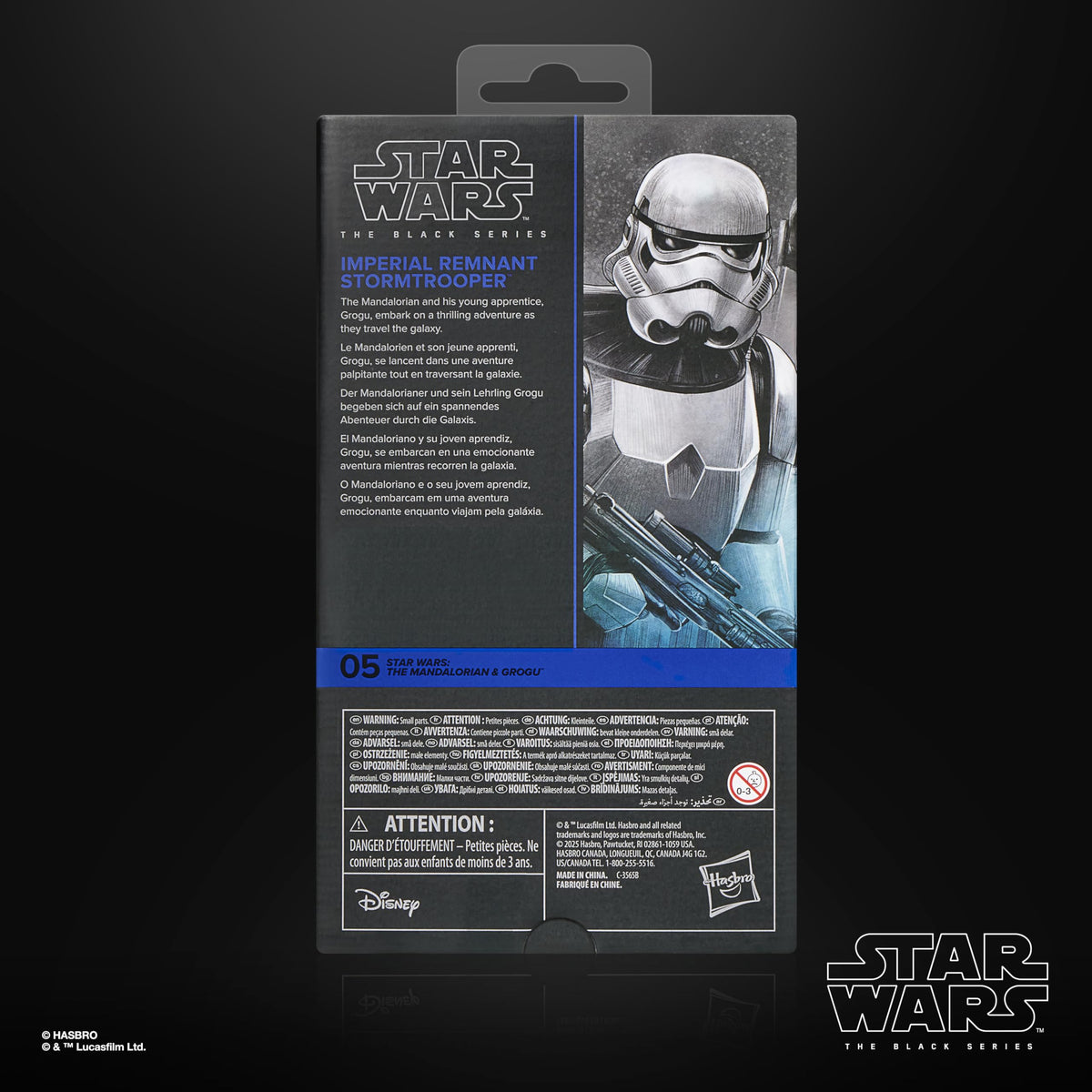 STAR WARS Imperial Remnant Stormtrooper blaster and pouch included for play and display.