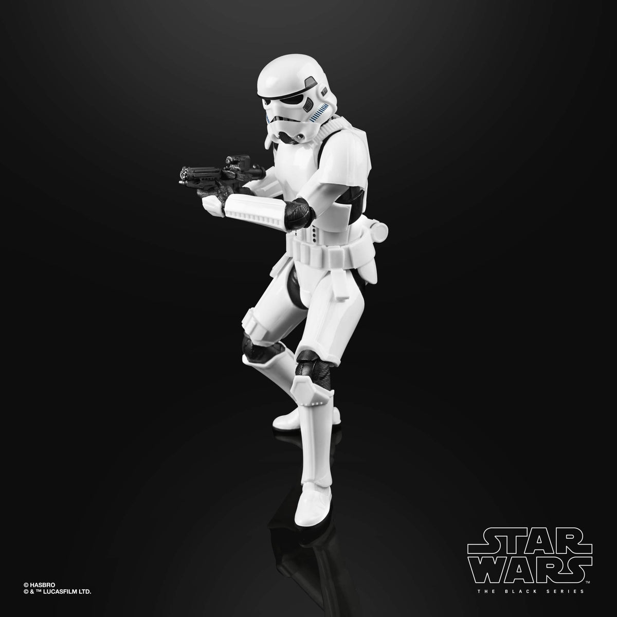 STAR WARS The Black Series Imperial Stormtrooper front-and-center display for collectors