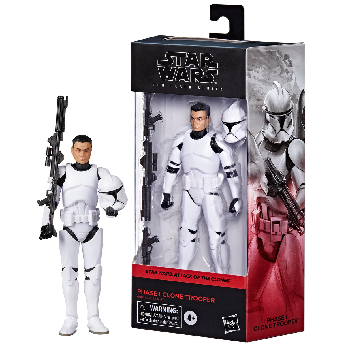 STAR WARS The Black Series Phase I Clone Trooper ideal for shelf display.