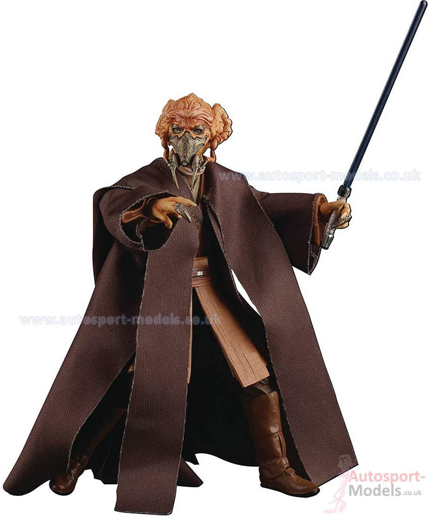 STAR WARS The Black Series Plo Koon figure shows advanced articulation for dynamic poses.