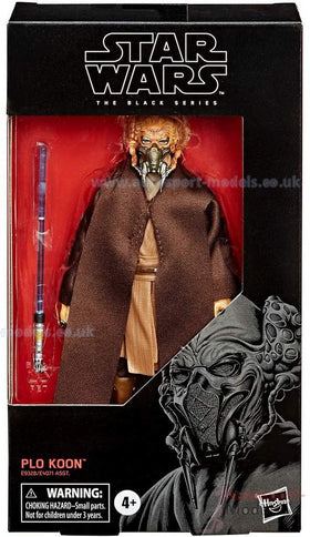 STAR WARS The Black Series Plo Koon packaging emphasizes collectibility and storage.