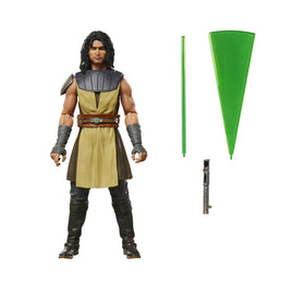 Star Wars The Black Series Quinlan Vos figure with Clone Wars styling for display.
