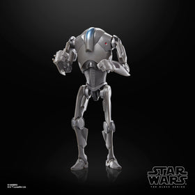 STAR WARS The Black Series Super Battle Droid window box packaging supports shelf display