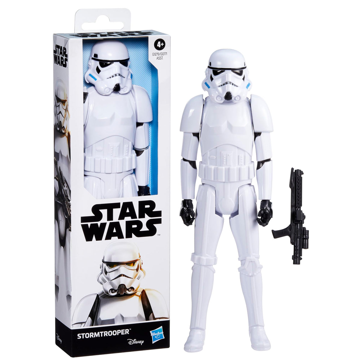 Star Wars Titan Hero Stormtrooper poseable figure enables dynamic action poses.