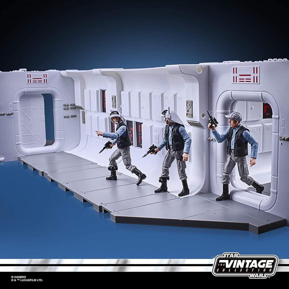 Modular hallways connect with other Tantive IV sets for extended action play.