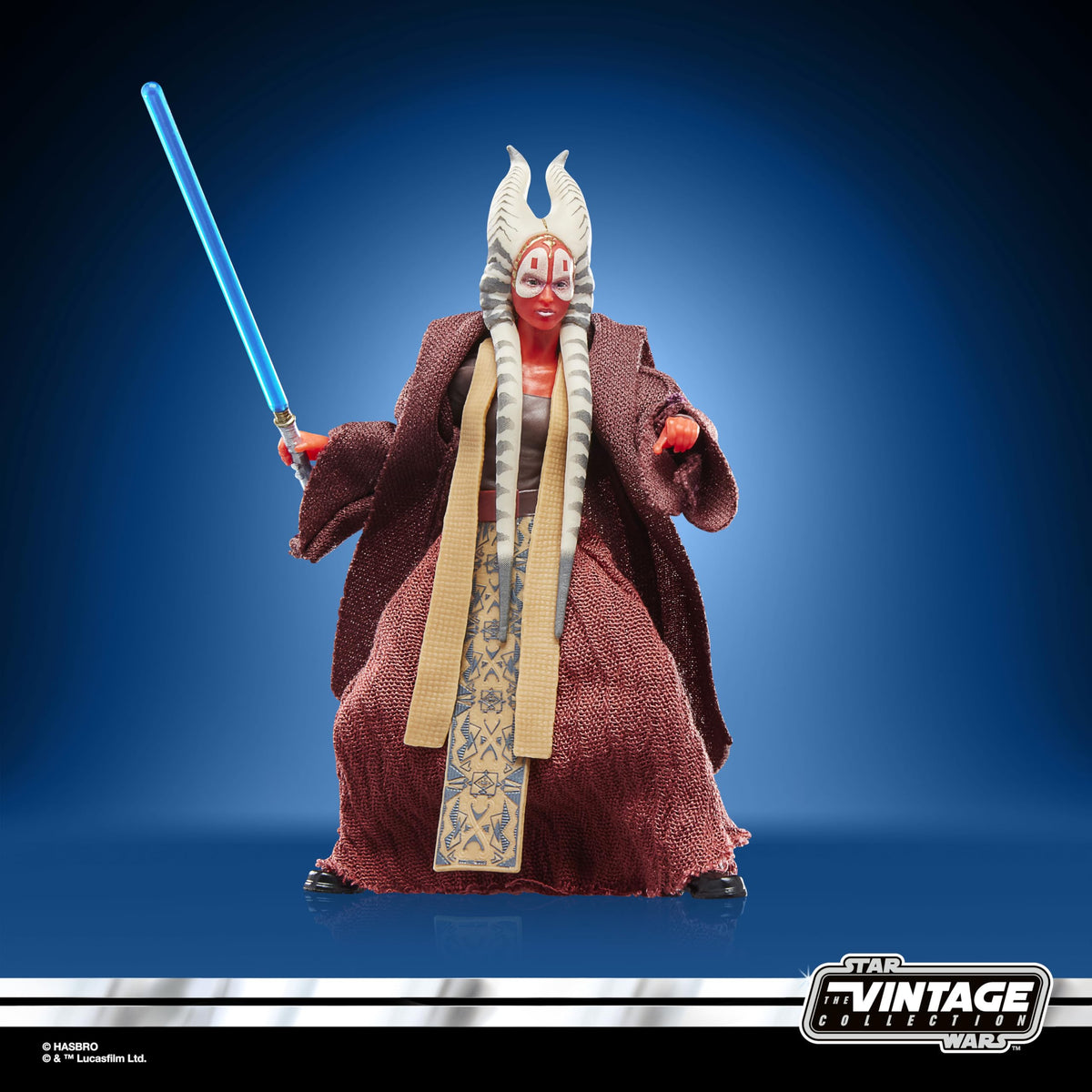 Star Wars The Vintage Collection Shaak Ti soft goods robe enhances authentic look.