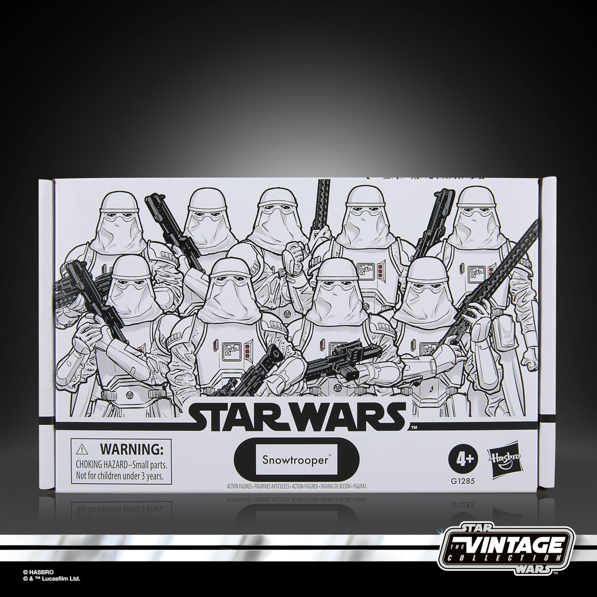 STAR WARS Snowtrooper 4-pack front view highlights movie-accurate deco.