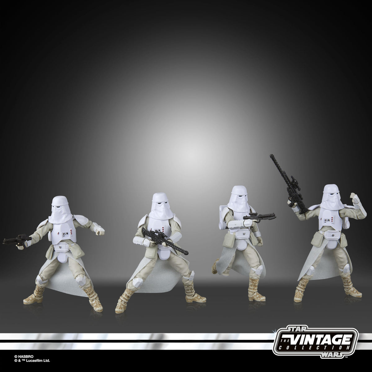 STAR WARS Snowtrooper 4-pack heavy blasters enable dynamic poses.