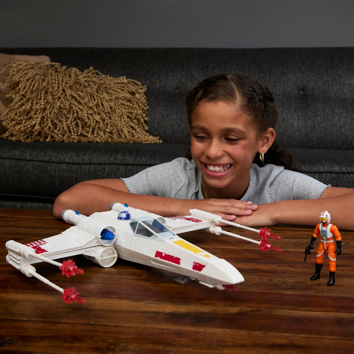 Star Wars cockpit interior with Luke inside for authentic play moments
