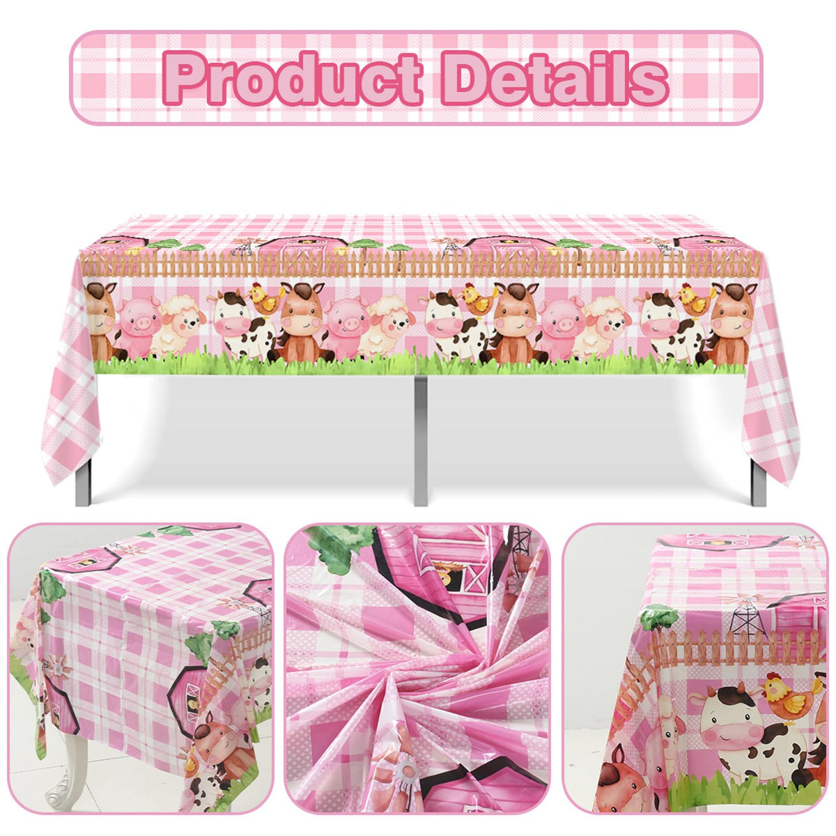 Staraise farm-theme tablecloth brings cozy ambiance to party tables.
