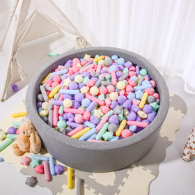 STARBOLO Colorful ball pit balls closeup showing bright hues.
