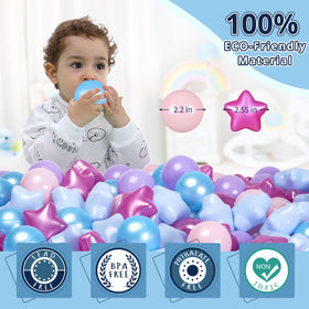 Starbolo balls arranged in a ball pit tent for indoor/outdoor fun