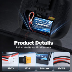 STARDRONE dual-connector design allows easy connection to Boxer and TX16S devices.