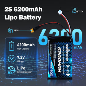 STARDRONE 7.4V LiPo delivers stable power for reliable transmitter performance.
