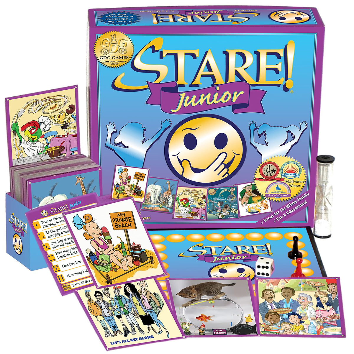 Stare Junior 30-second memorization rounds encourage quick recall during play.
