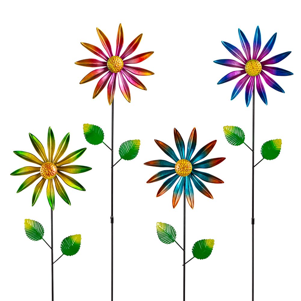 Stargarden wind spinners set, front view, enhancing outdoor decor with motion