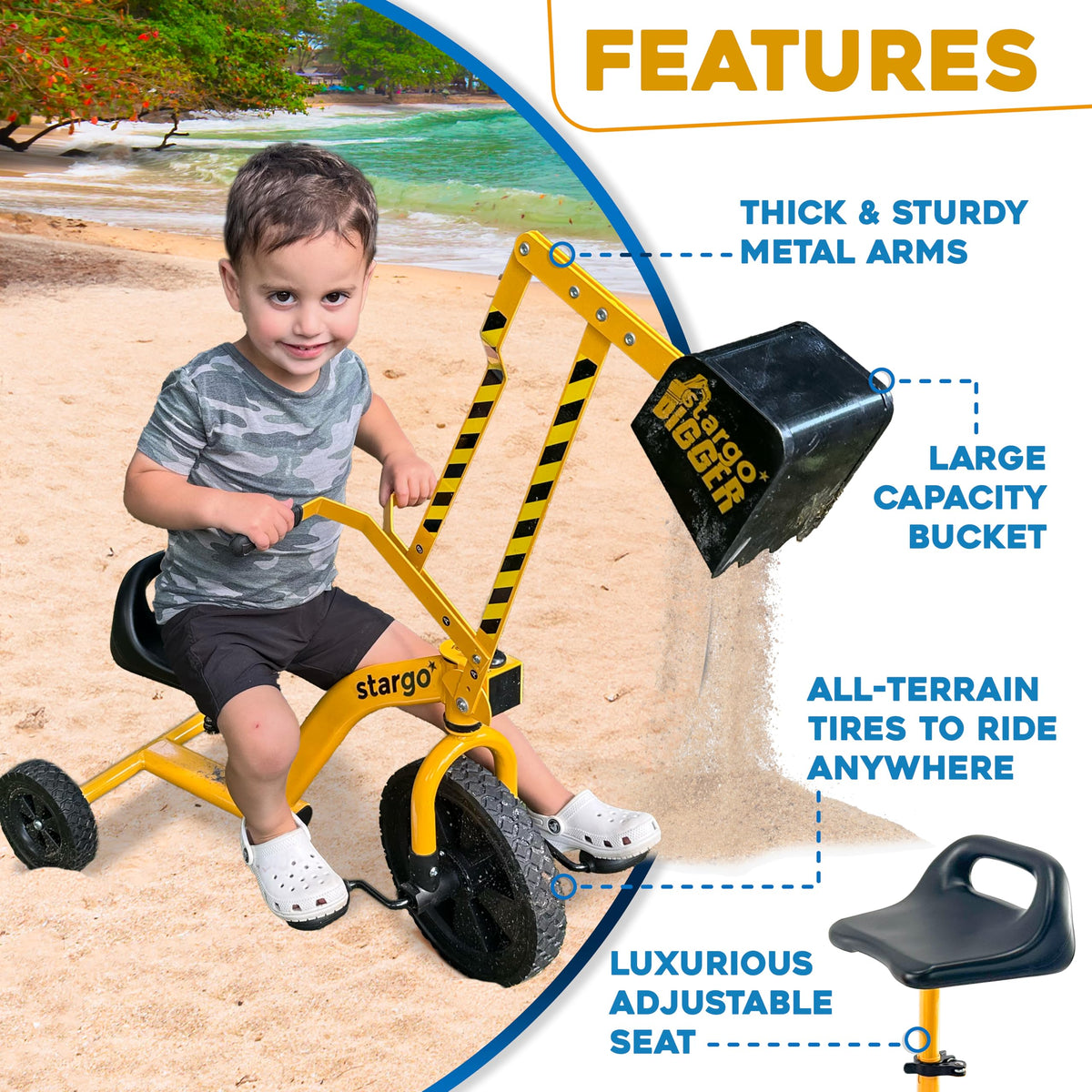 Stargo pedal-powered sand digger highlights active outdoor fun