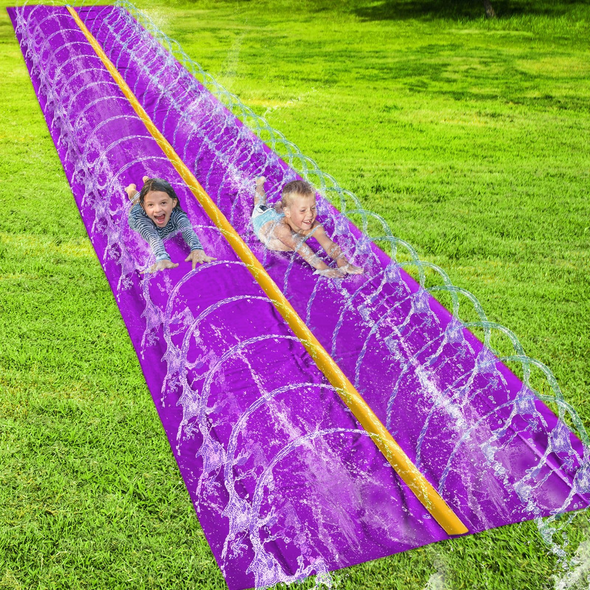Stargo slip and slide dual-lane 18ft for backyard family fun.