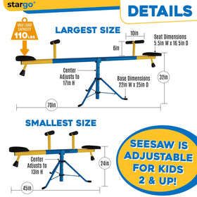 Stargo teeter totter 360-degree-rotation creates engaging spins for active kids.