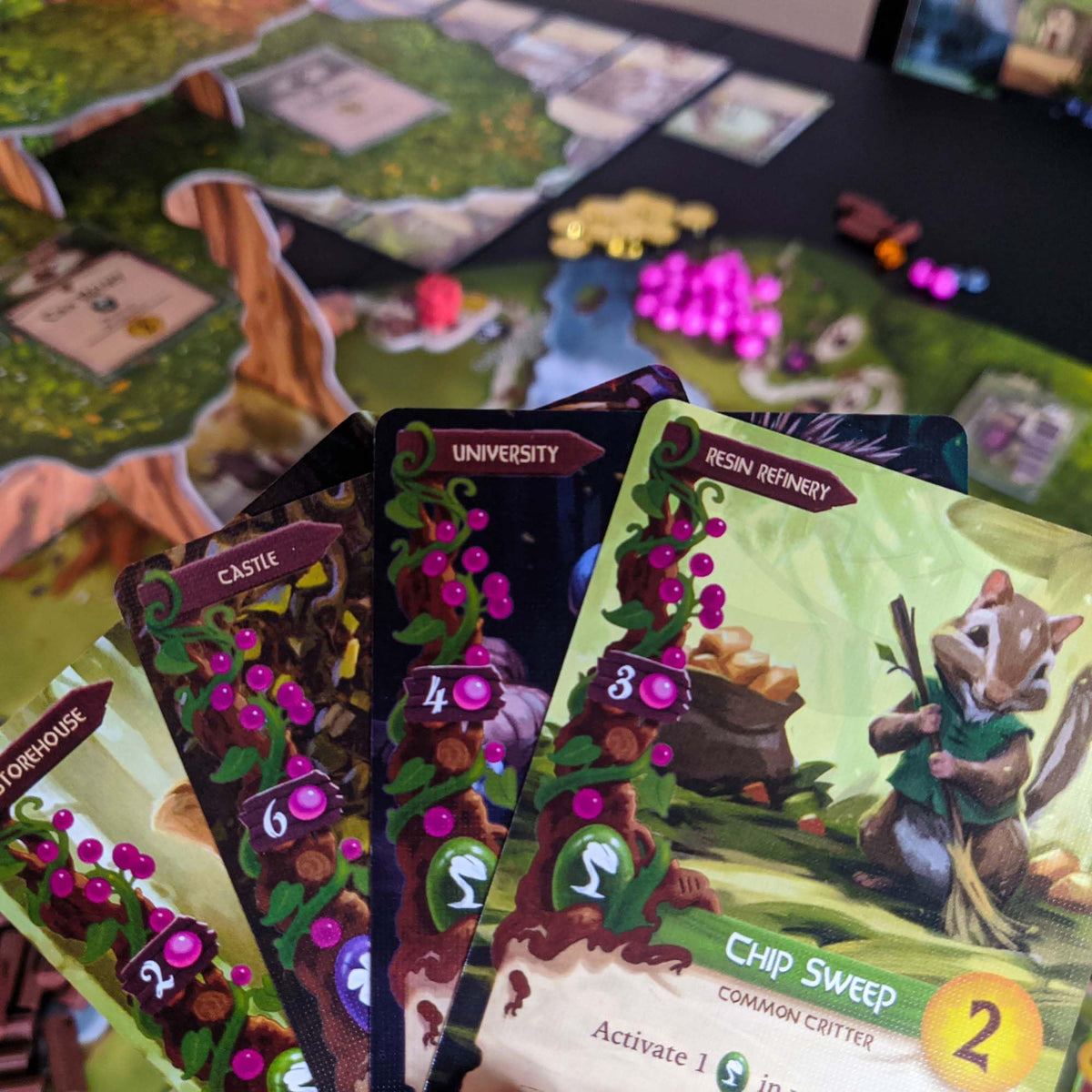 Starling Games Everdell 3D Ever Tree centerpiece on the table