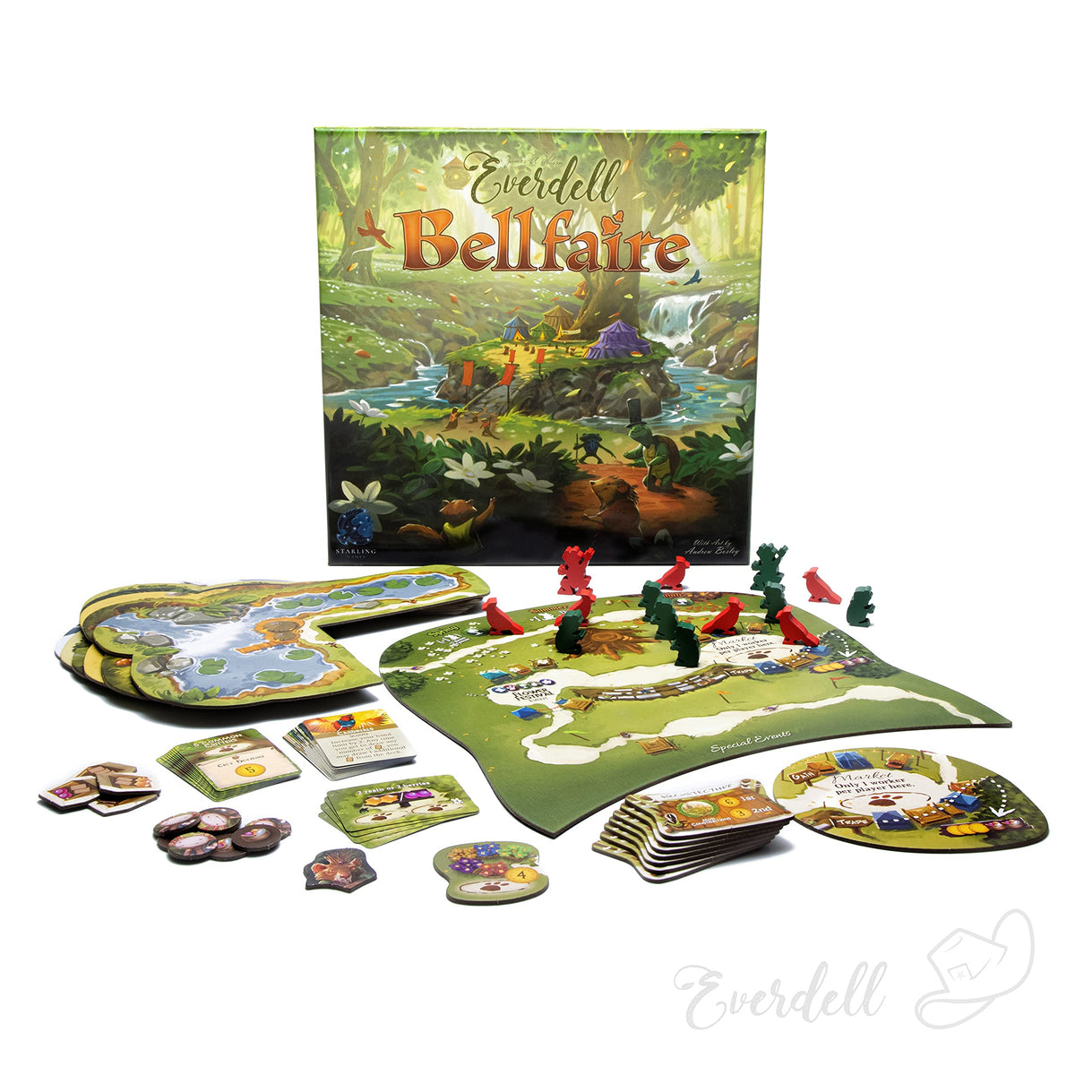 Fanned 15 player power cards from Bellfaire expansion