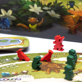 Bellfaire resource boards and components laid out for play